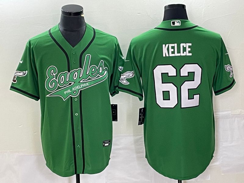 Men Philadelphia Eagles #62 Kelce Green Co Branding Game NFL Jersey->philadelphia eagles->NFL Jersey